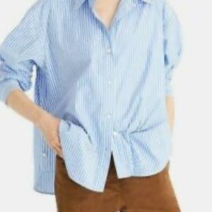 Theory brand, boyfriend shirt. Blue with white stripe, worn once.